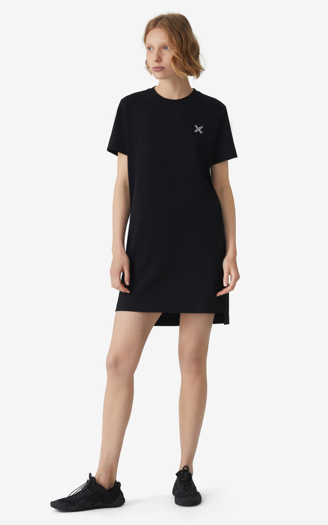 Kenzo Sport Little X t shirt Dress Black For Womens 9736DSGCB